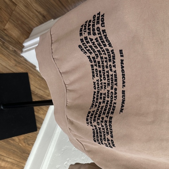 Dressed in LALA Tan 'No Risk, No Magic' Hoodie - Picture 3 of 4